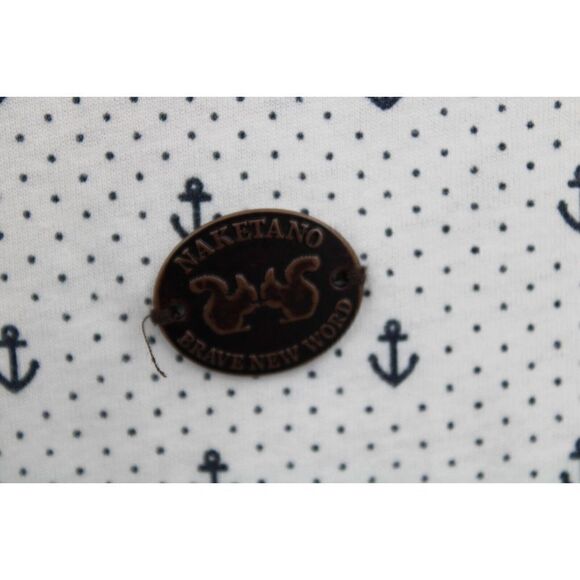 Naketano Brave New Word Cowl Hoodie Size M Anchors PATTERN NAUTICAL - Picture 3 of 7